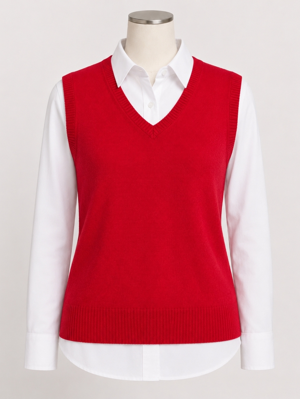 Woolovers Merino Wool and Cashmere Pullover Sleeveless Sweater Red Vest XS